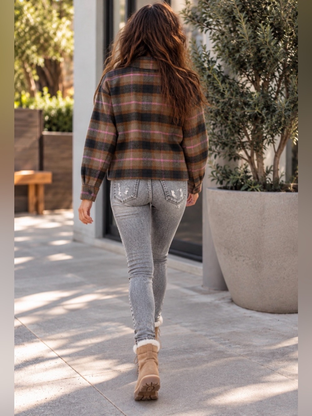 NWOT BB Dakota by Steve Madden Plaid Boxy Shacket - Picture 2 of 7